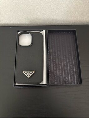 Prada Black Saffiano Leather Phone Case iPhone 13 Pro
